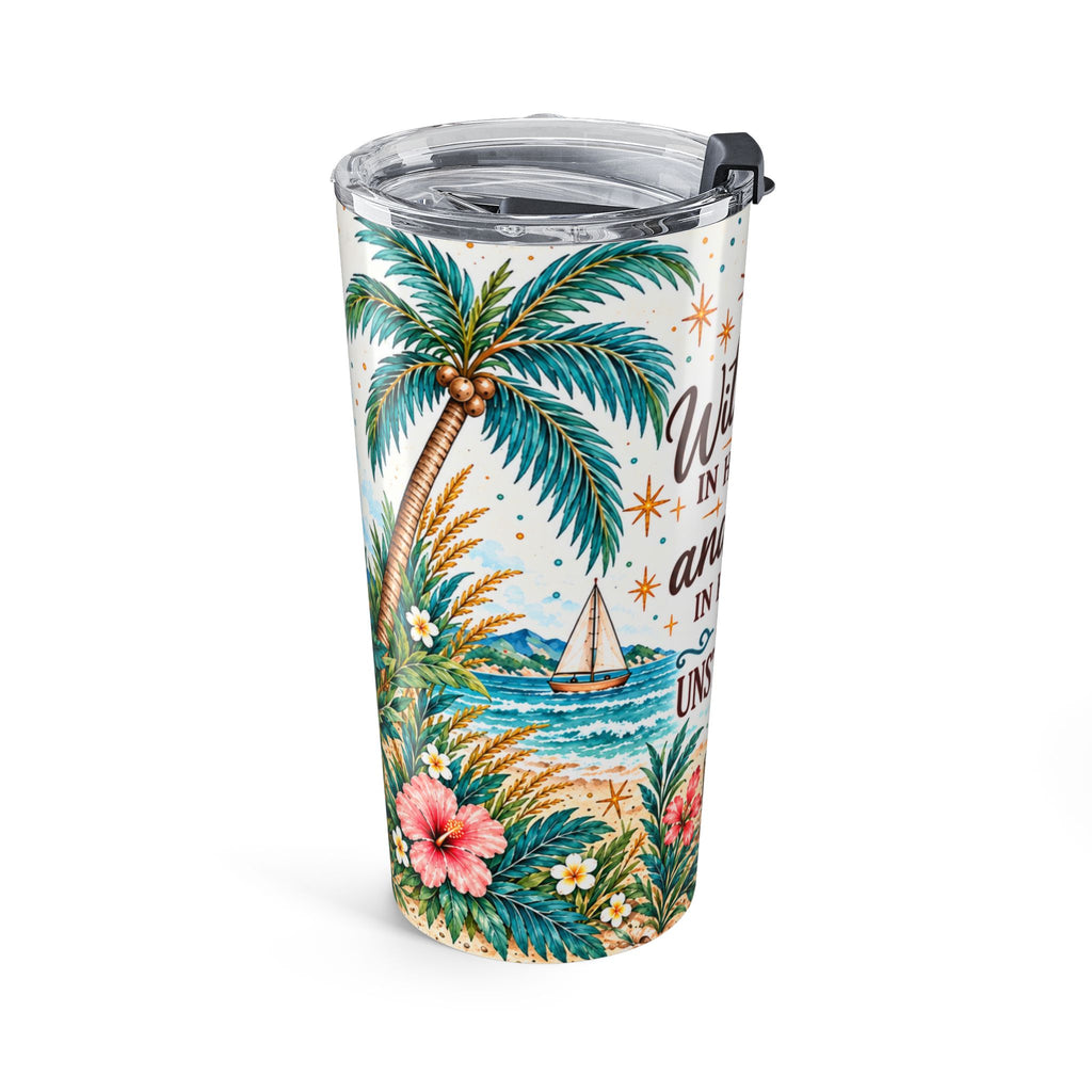 With Jesus, She Is Unstoppable 20 oz Coastal Tumbler