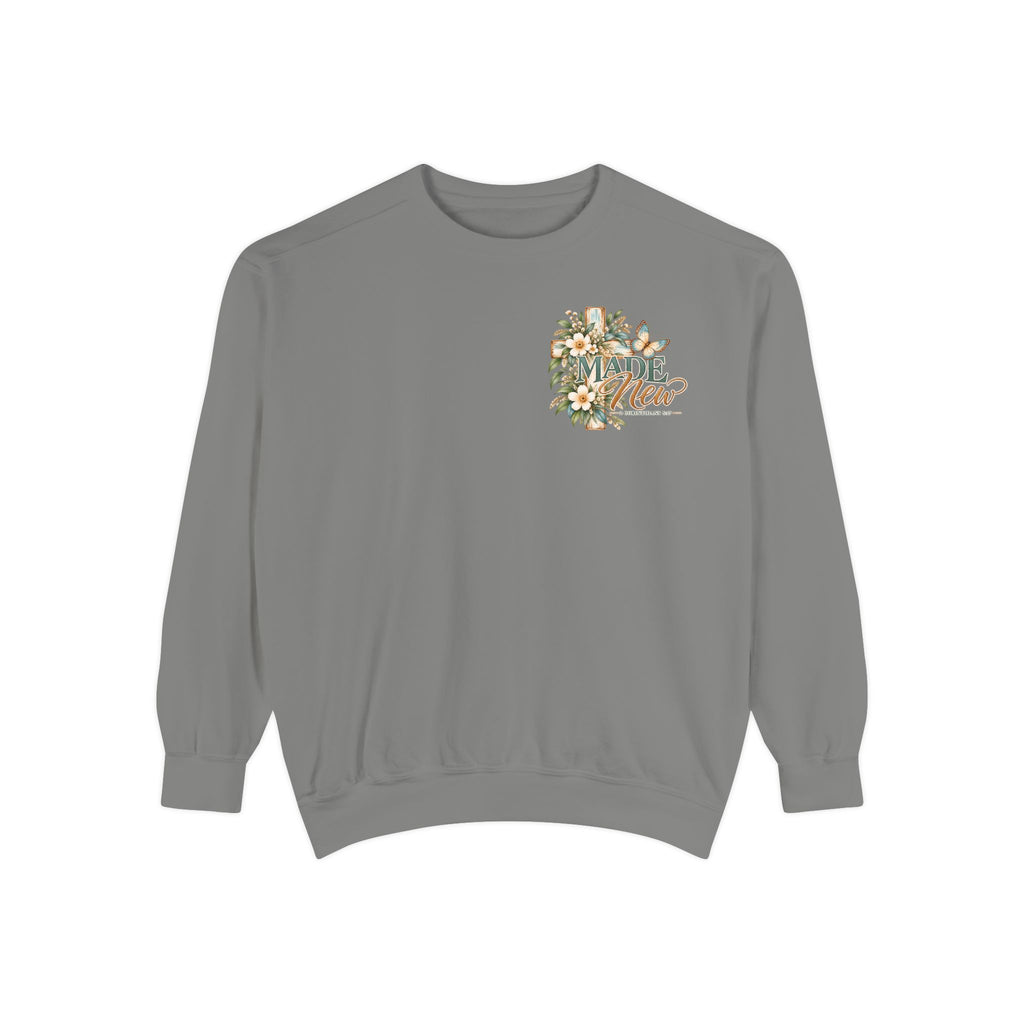 Made New | 2 Corinthians 5:17 Botanical Christian Crewneck