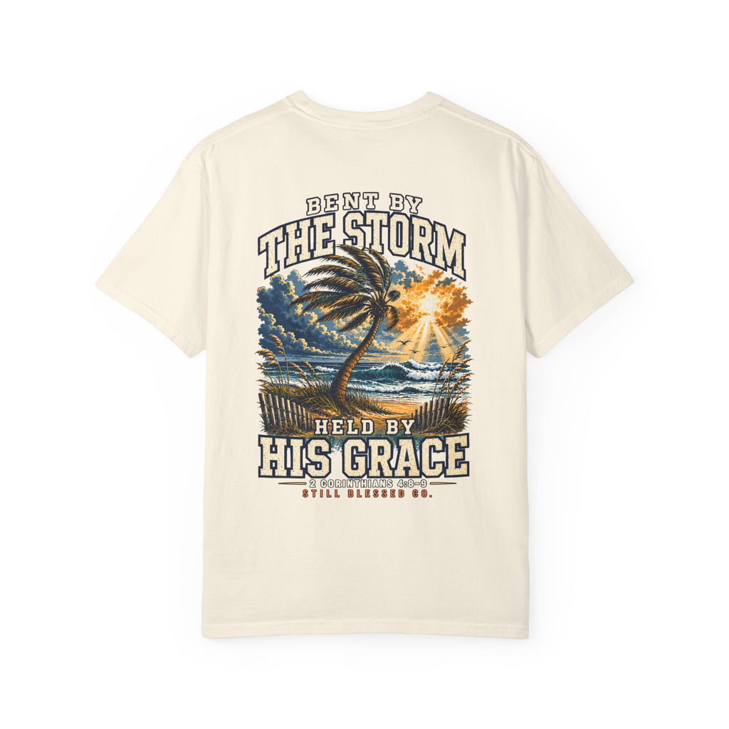 Bent by the Storm, Held by His Grace Comfort Colors® Tee | Coastal Christian Shirt | Women’s Faith Graphic T-Shirt