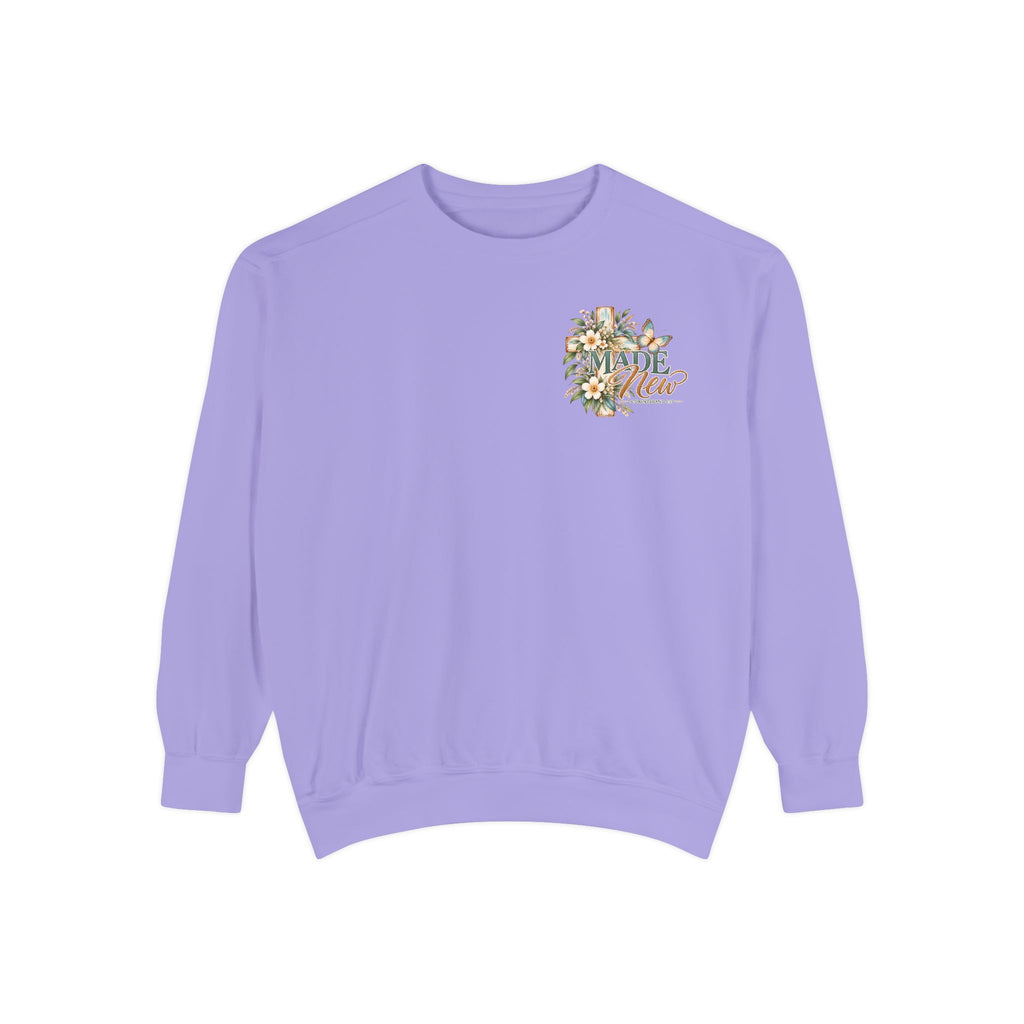 Made New | 2 Corinthians 5:17 Botanical Christian Crewneck