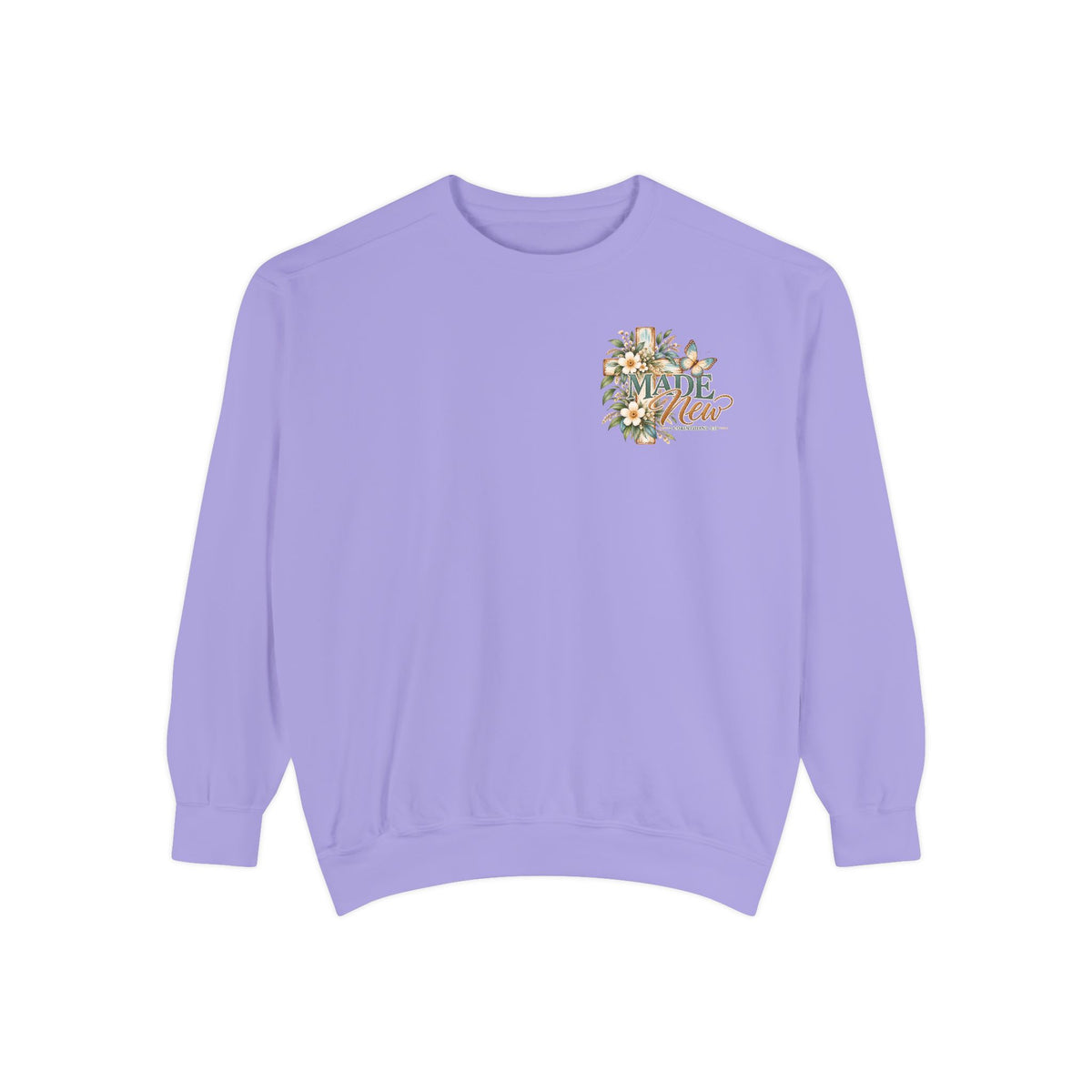 Made New | 2 Corinthians 5:17 Botanical Christian Crewneck