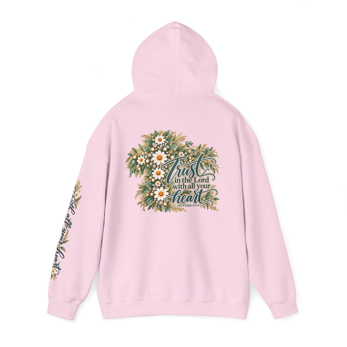 Trust in the Lord Floral Cross Hoodie | Proverbs Christian Hoodie