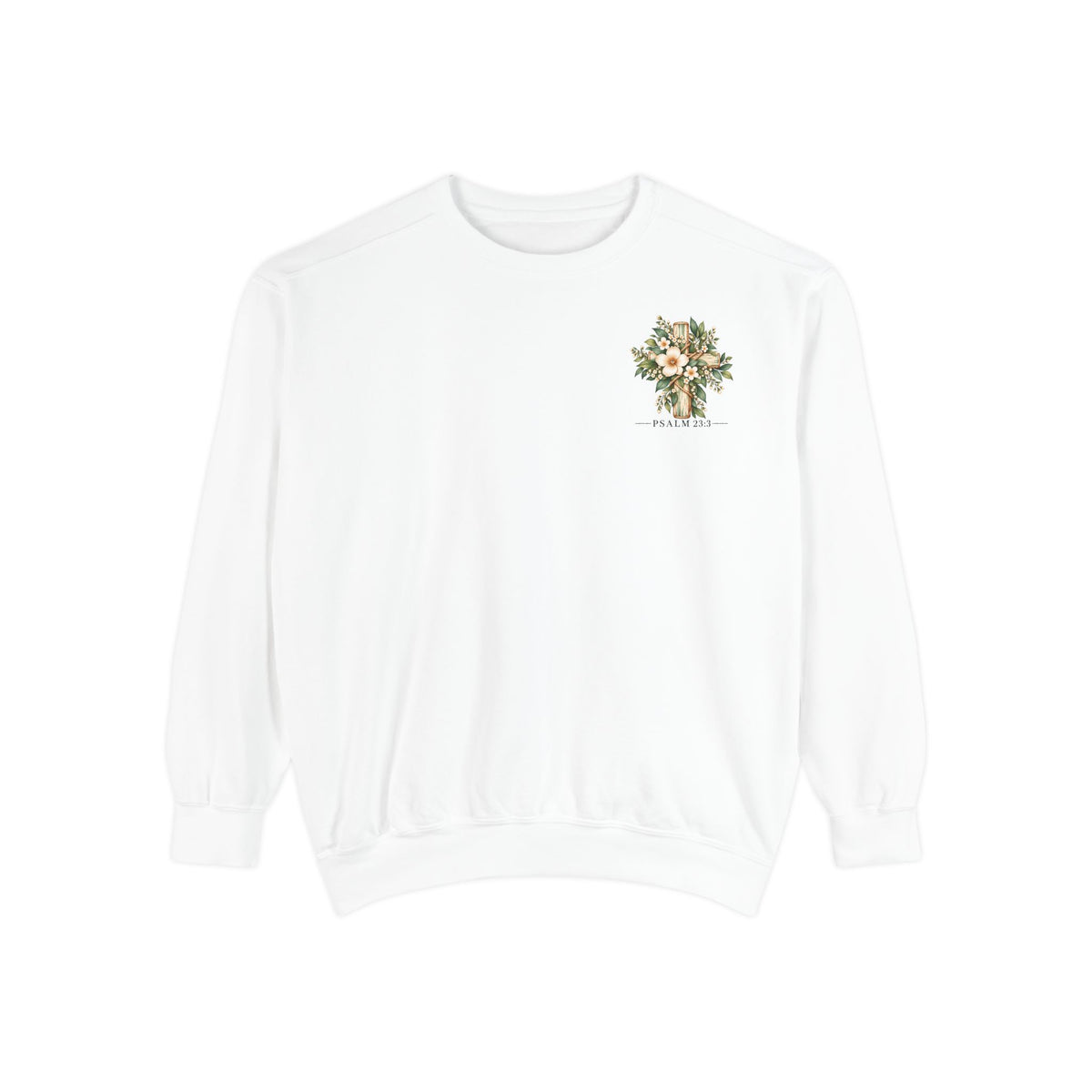 He Restores My Soul Sweatshirt | Psalm 23:3 Christian Crewneck | Botanical Faith Sweatshirt | Christian Gift for Women