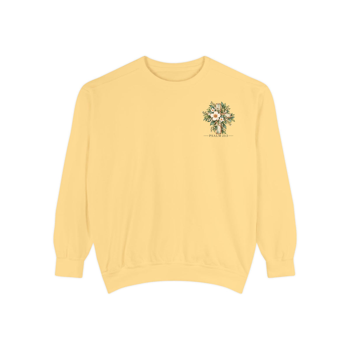 He Restores My Soul Sweatshirt | Psalm 23:3 Christian Crewneck | Botanical Faith Sweatshirt | Christian Gift for Women