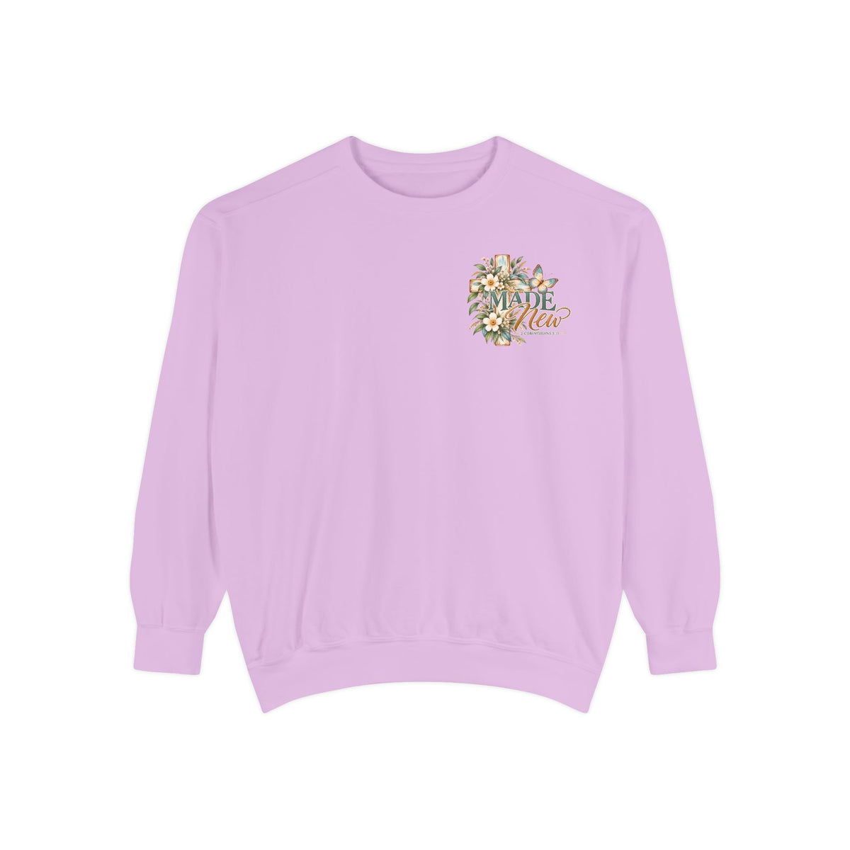 Made New | 2 Corinthians 5:17 Botanical Christian Crewneck