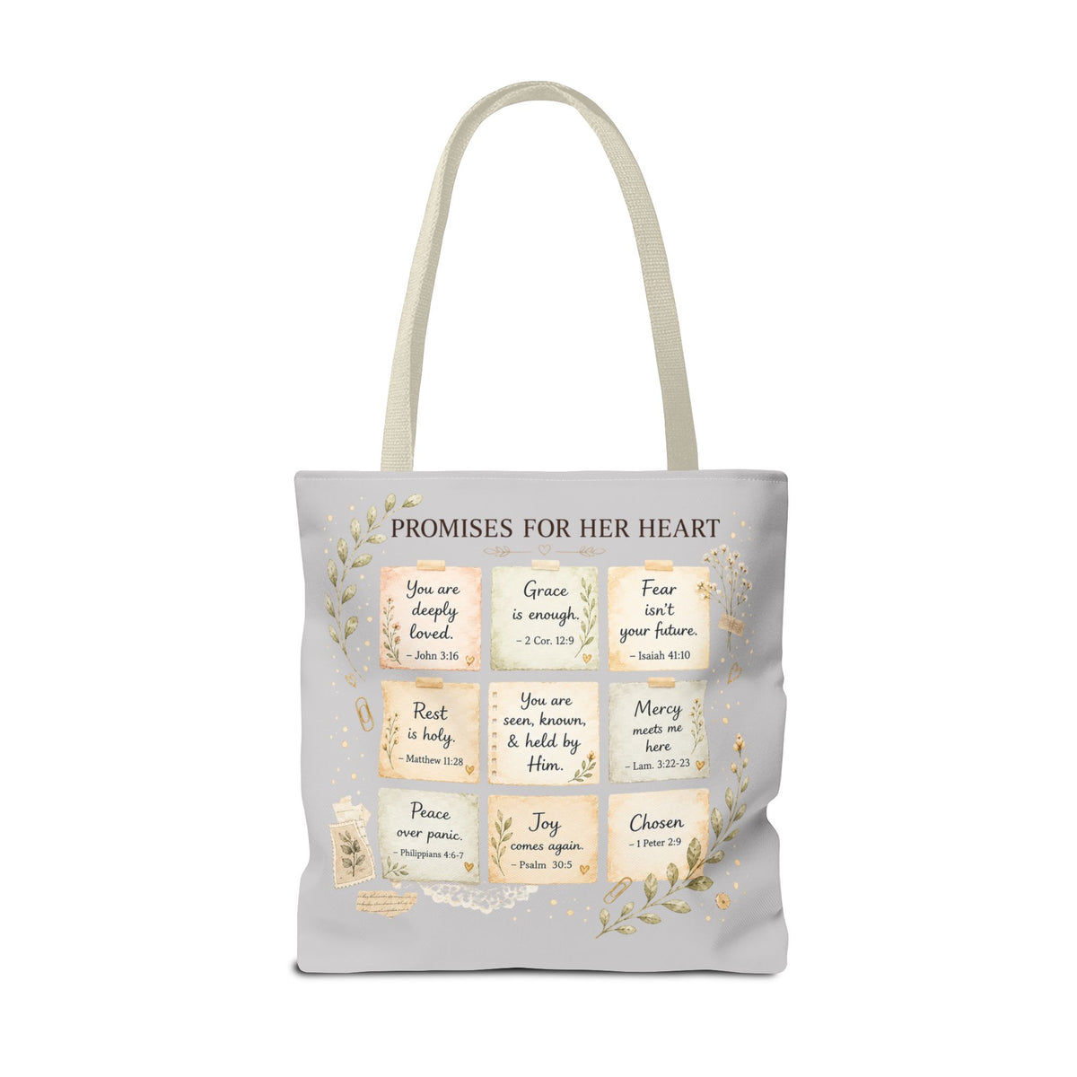 His Faithfulness Never Fails™ Double-Sided Christian Tote Bag | Scripture Promise Canvas Tote | Bible Study Bag | Faith Gift for Women
