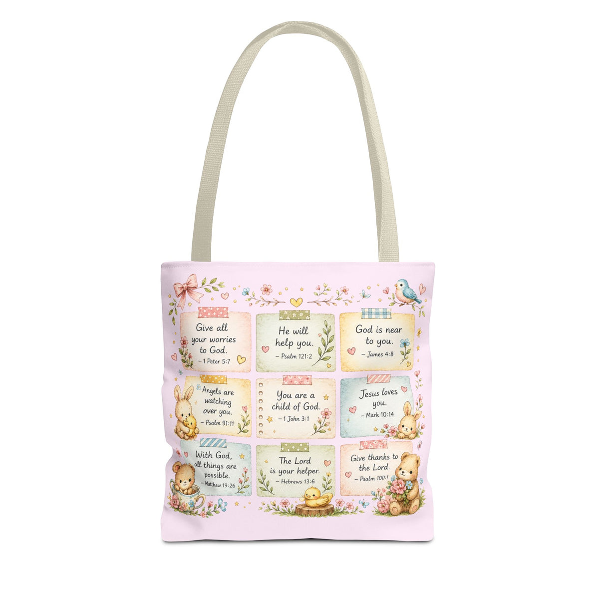 Promises for Her Little Heart™ Double-Sided Christian Girls Tote Bag | Bible Verse Tote | Church Bag for Girls | Faith Gift for Daughters