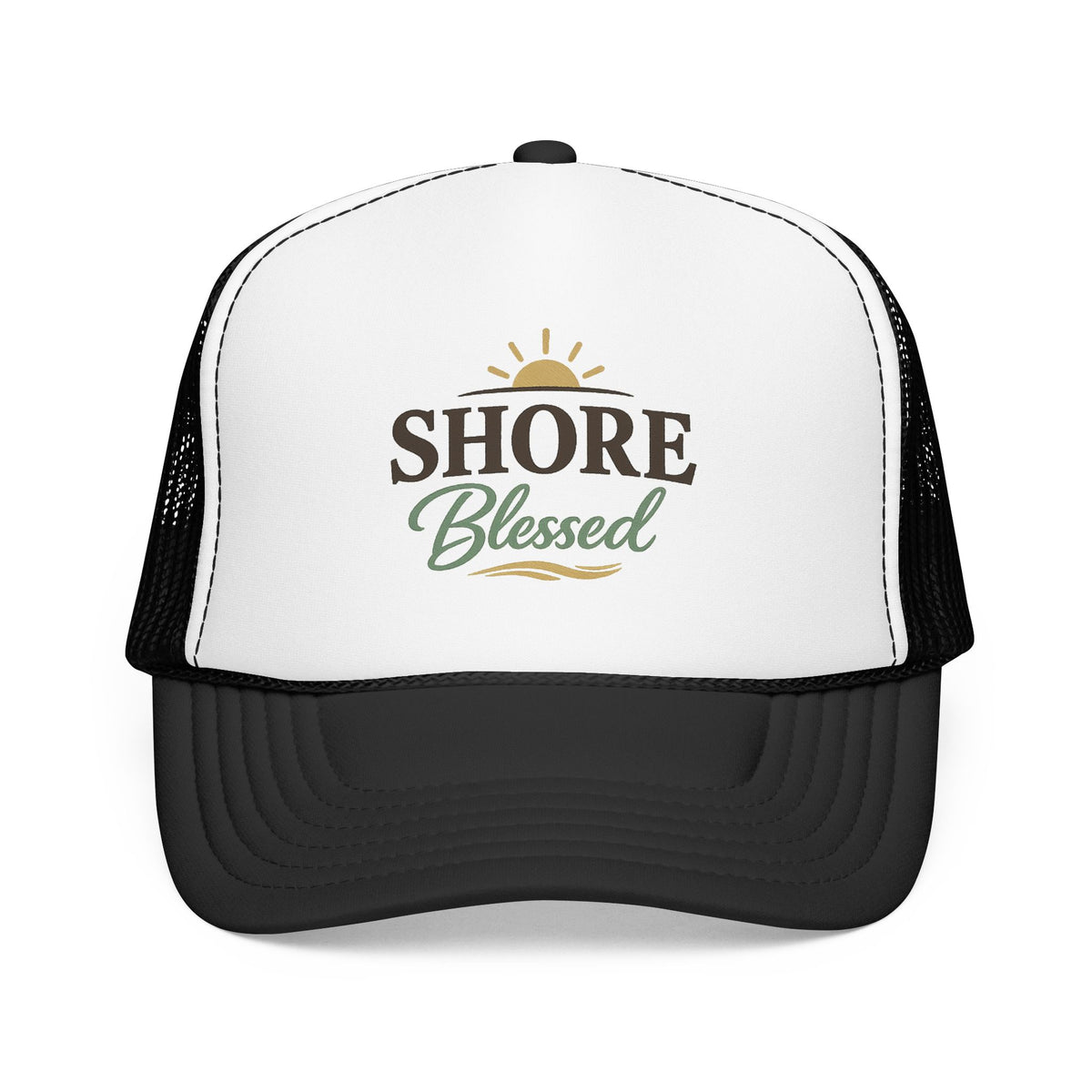 Shore Blessed™ Coastal Faith Trucker Hat | Women's Boutique Snapback | Faith & Sunshine Collection