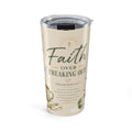 Faith Over Freaking Out™ Coastal Scripture Tumbler | Philippians 4:6–7 | 20 oz Insulated Travel Cup
