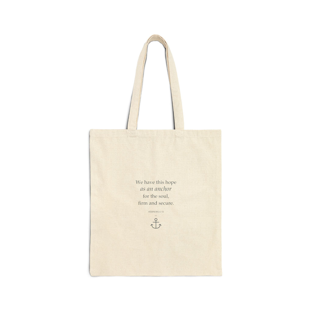 Hope Holds Me · Coastal Scripture Canvas Tote