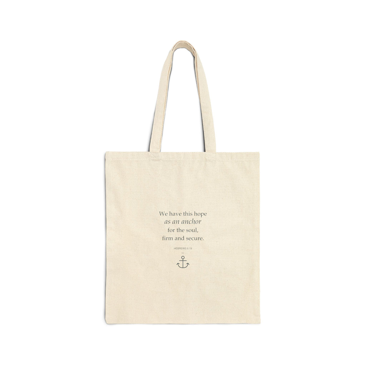 Hope Holds Me · Coastal Scripture Canvas Tote