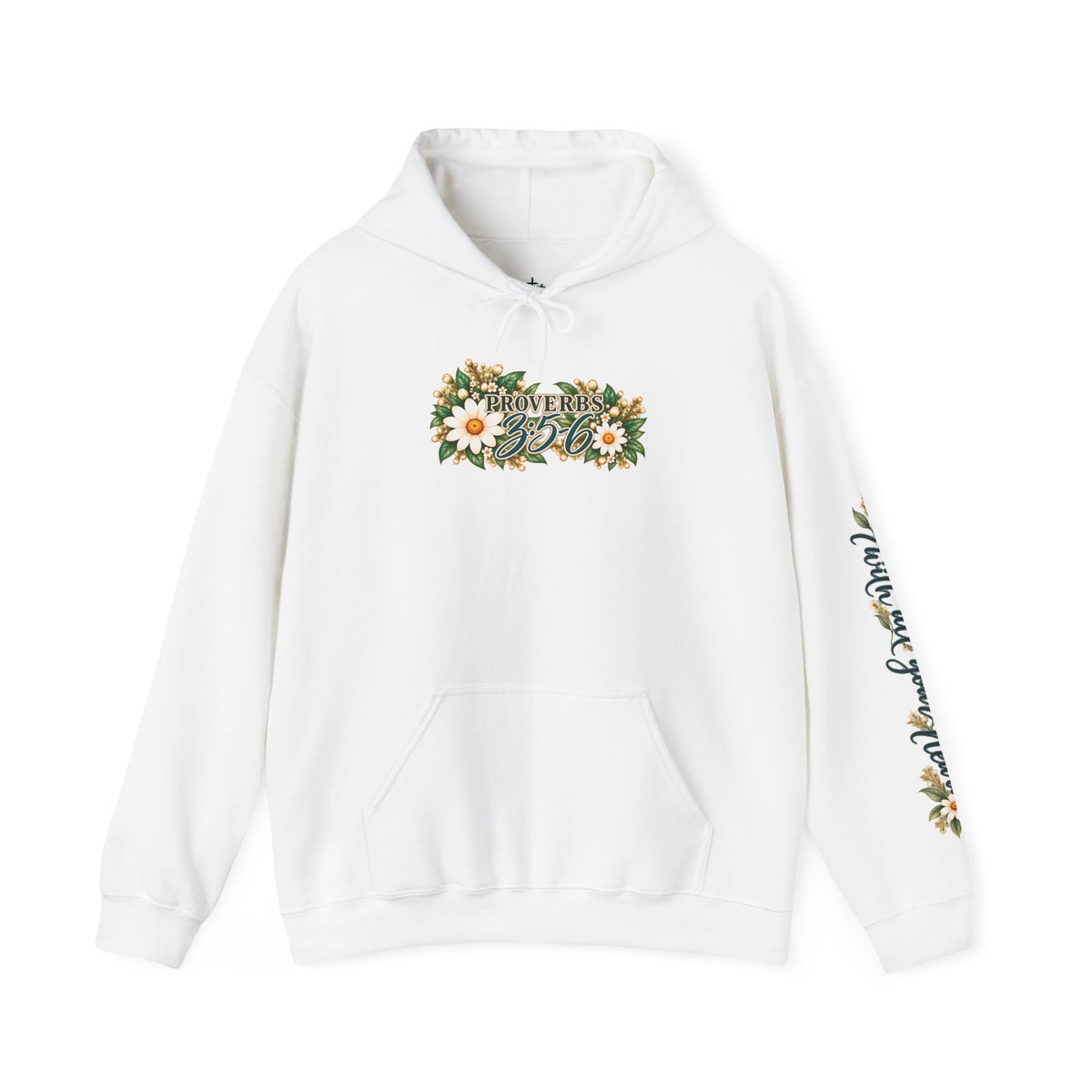 Trust in the Lord Floral Cross Hoodie | Proverbs Christian Hoodie