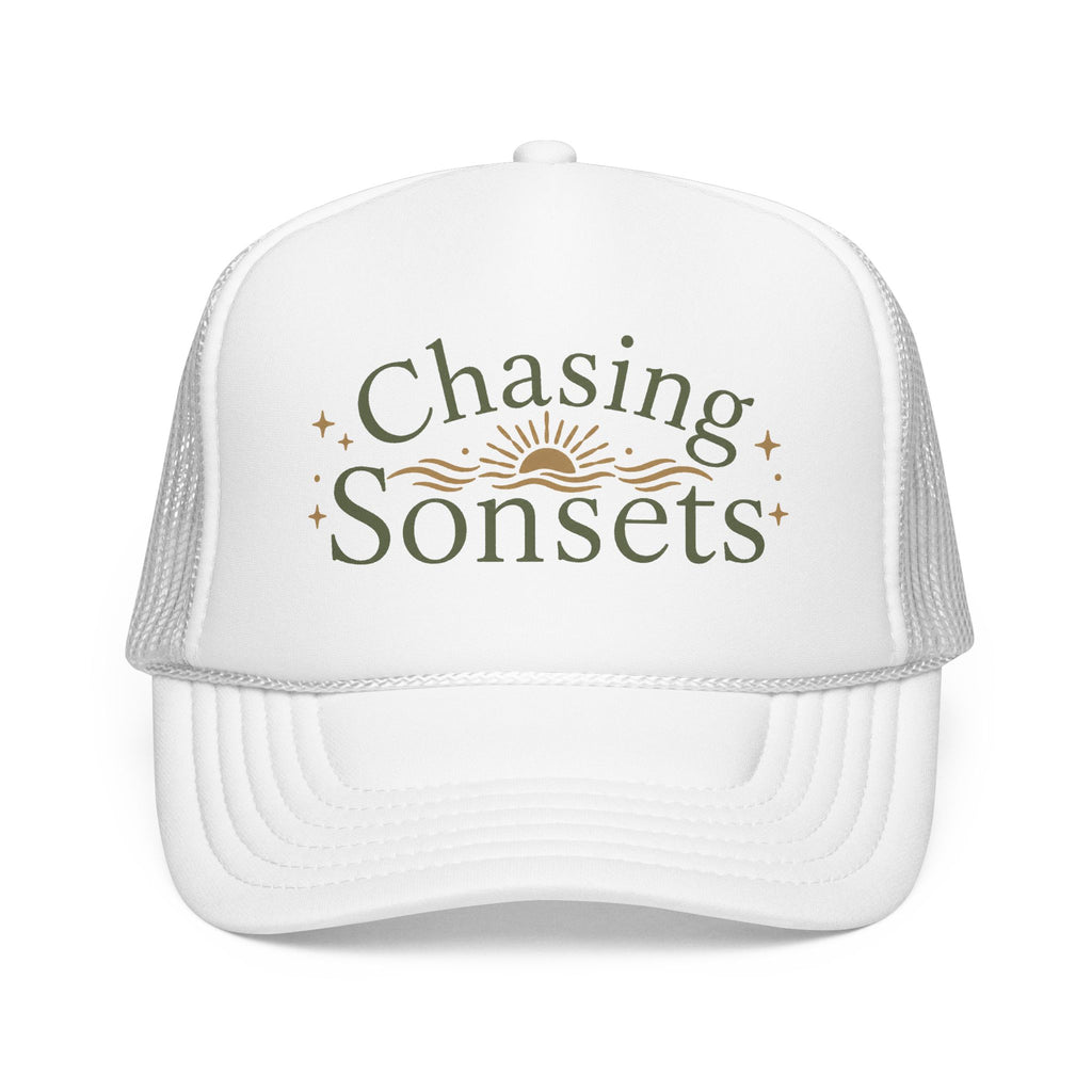 Chasing Sonsets™ Coastal Christian Trucker Hat | Women's Boutique Faith Snapback | Beach Lifestyle Hat | Still Blessed Co.