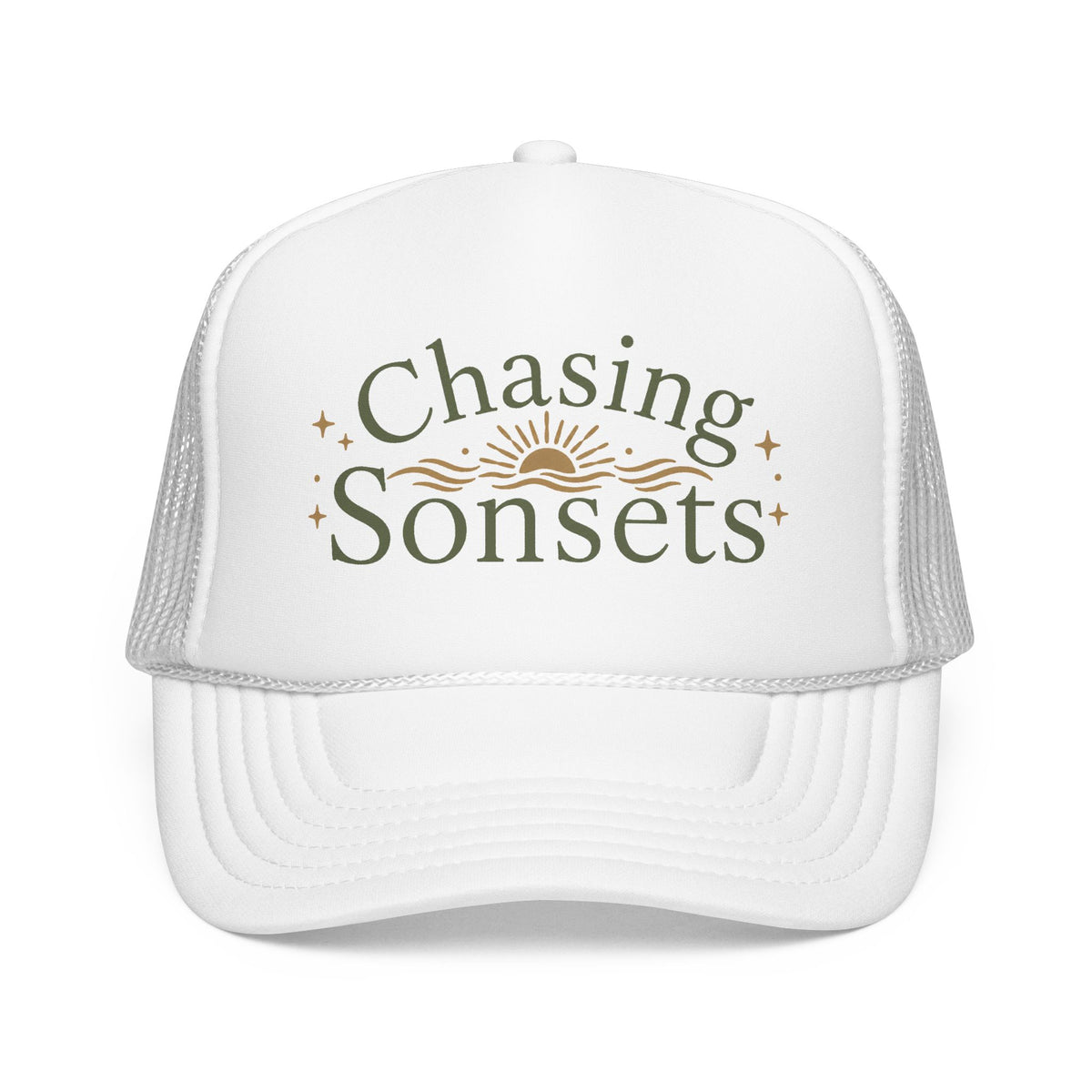 Chasing Sonsets™ Coastal Christian Trucker Hat | Women's Boutique Faith Snapback | Beach Lifestyle Hat | Still Blessed Co.