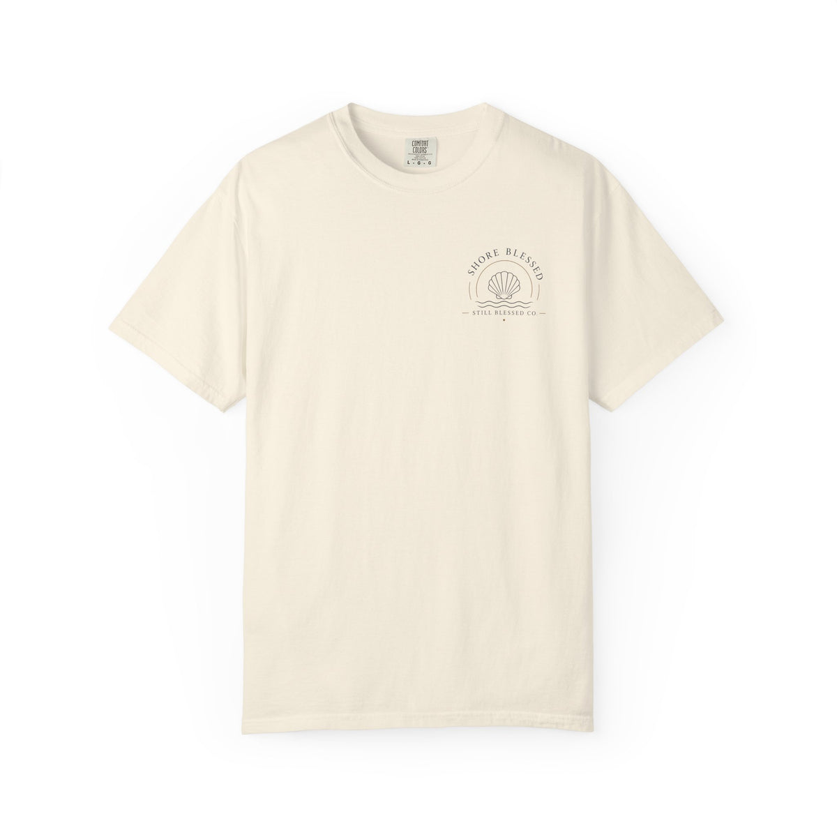 Shore Blessed Comfort Colors® Christian T-Shirt | Coastal Faith Shirt | Beach Christian Tee | Surf Inspired Bible Shirt | Still Blessed Co.