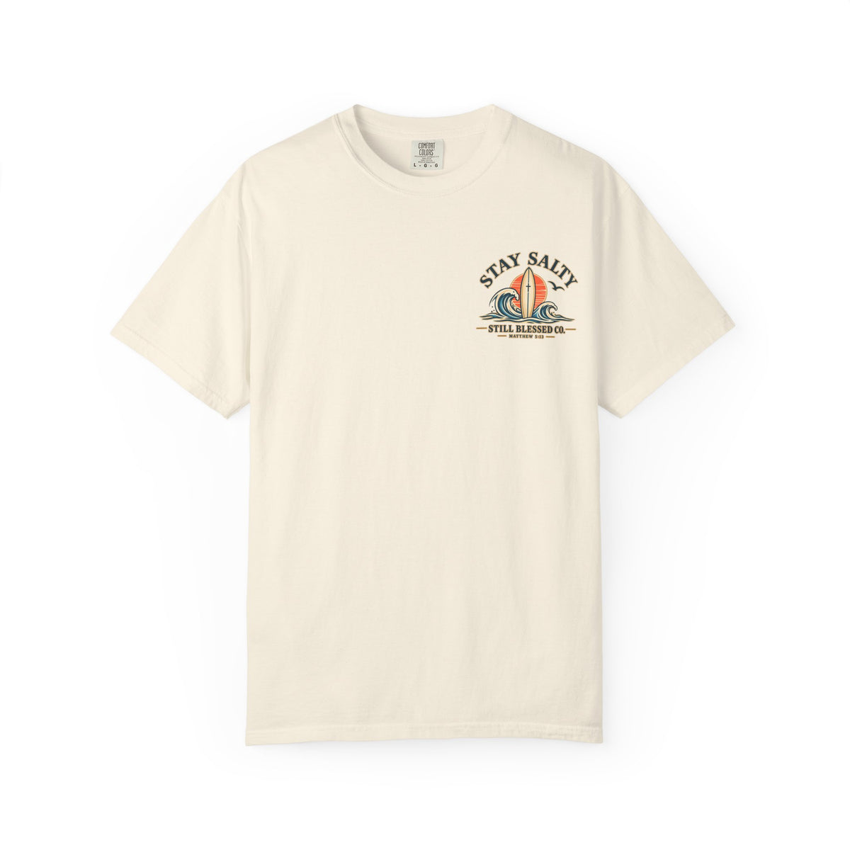 Stay Salty Comfort Colors® T-Shirt | Coastal Christian Beach Tee | Matthew 5:13–16 | Faith-Based Summer Shirt | Still Blessed Co.
