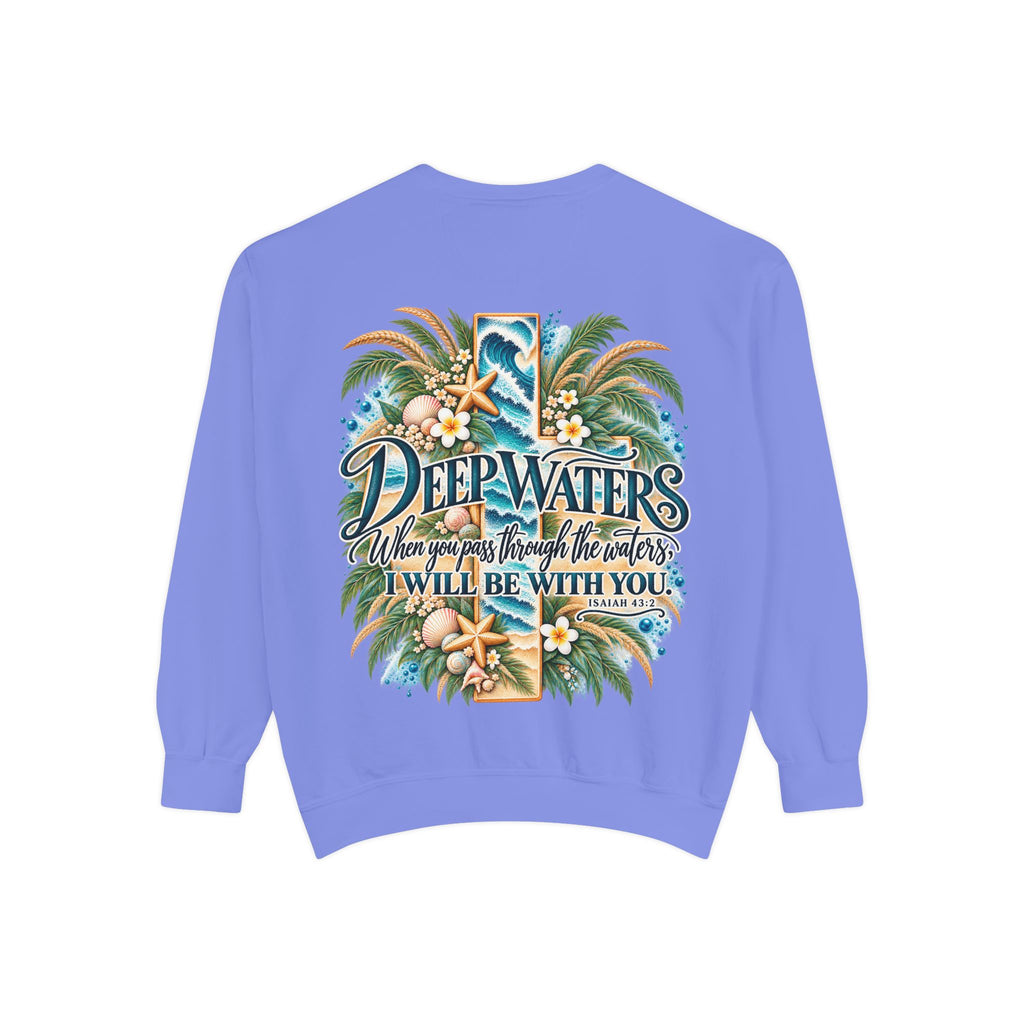 Deep Waters | Isaiah 43:2 Coastal Faith Crewneck