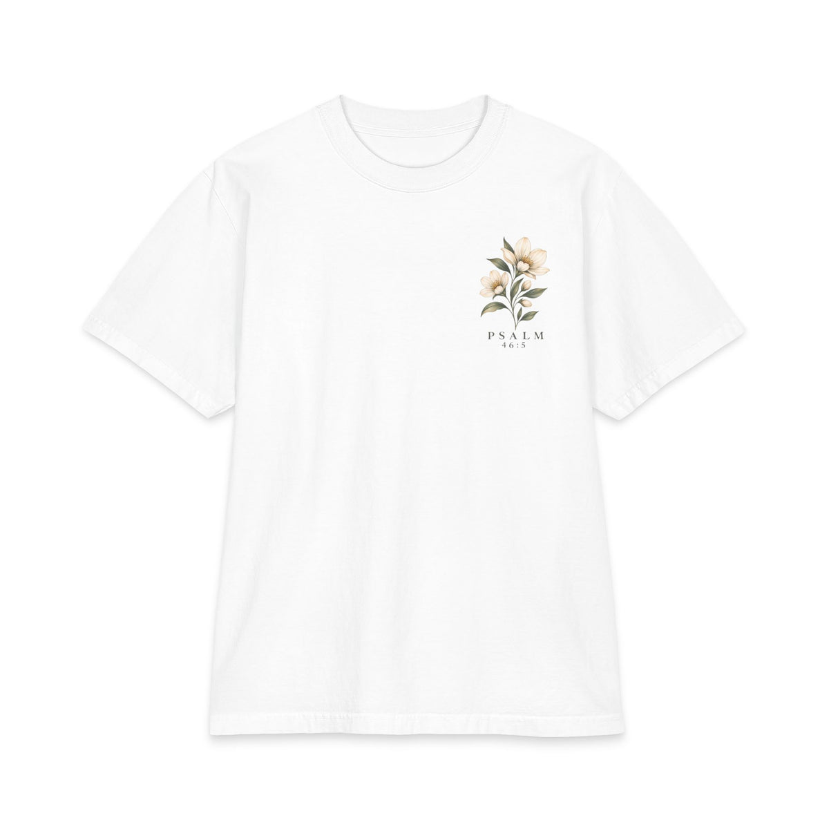 God Is Within Her Shirt | Psalm 46:5 Botanical Oversized Christian Tee