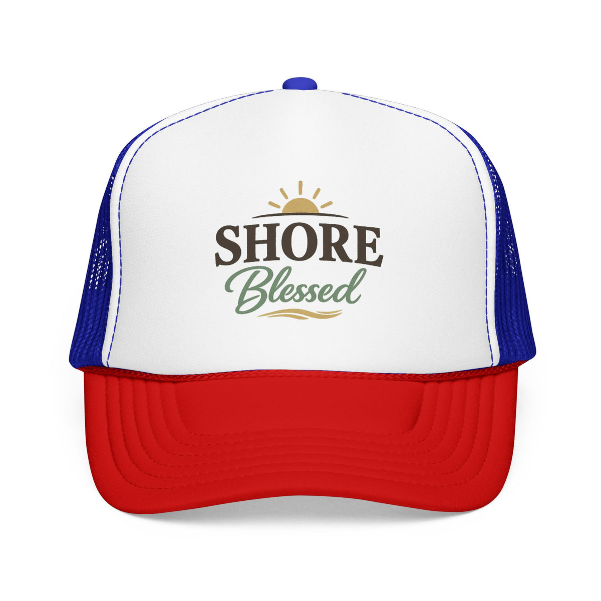 Shore Blessed™ Coastal Faith Trucker Hat | Women's Boutique Snapback | Faith & Sunshine Collection