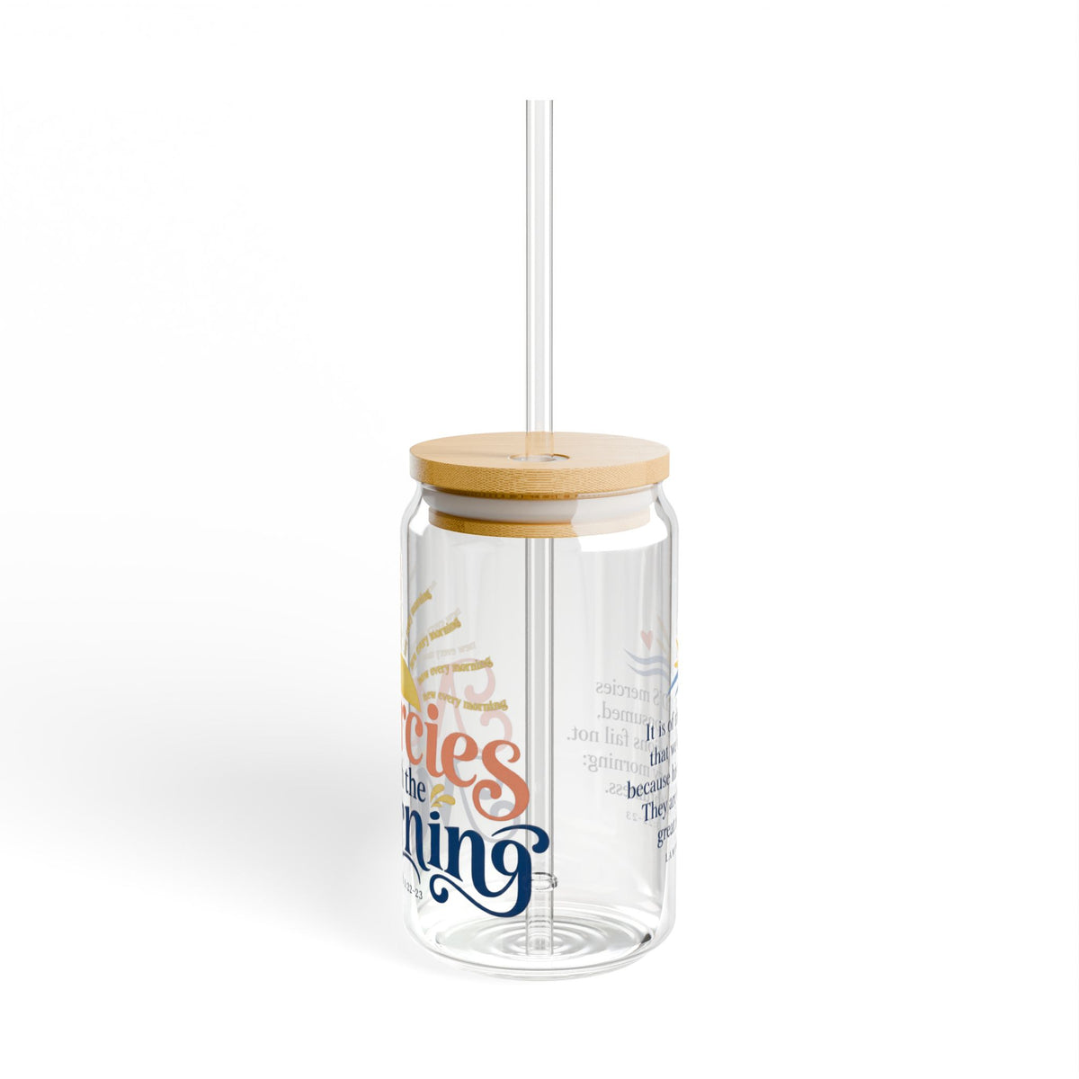 Mercies with the Morning | Coastal Faith Glass Sipper · 16 oz