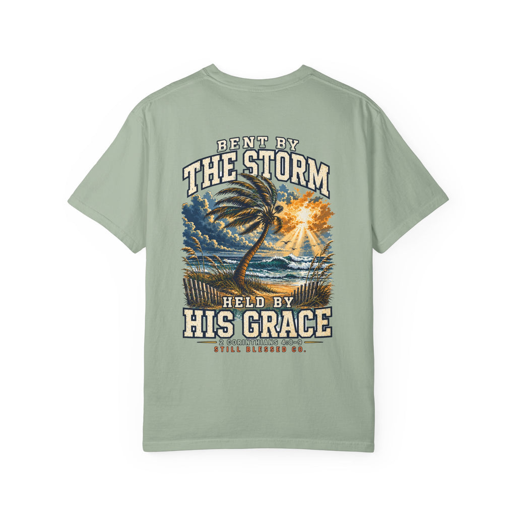 Bent by the Storm, Held by His Grace Comfort Colors® Tee | Coastal Christian Shirt | Women’s Faith Graphic T-Shirt