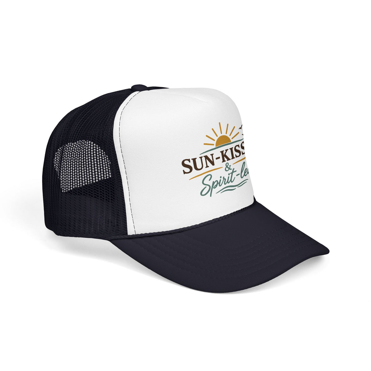 Sun-Kissed & Spirit-Led™ Coastal Christian Trucker Hat | Boutique Faith Snapback | Women's Beach Hat | Still Blessed Co.