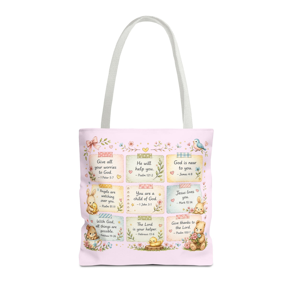 Promises for Her Little Heart™ Double-Sided Christian Girls Tote Bag | Bible Verse Tote | Church Bag for Girls | Faith Gift for Daughters