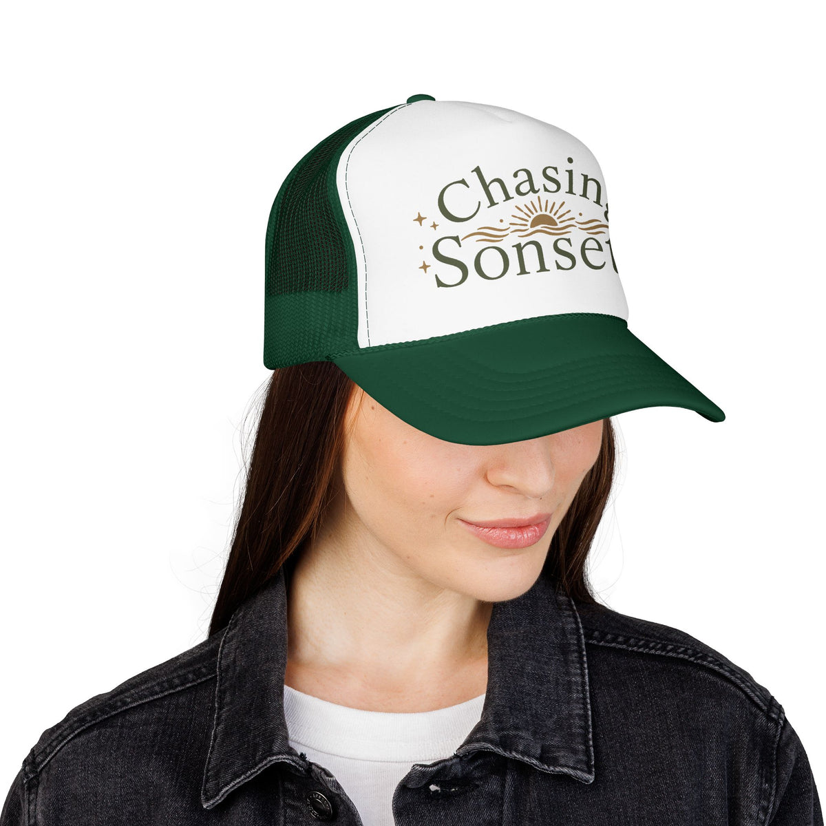 Chasing Sonsets™ Coastal Christian Trucker Hat | Women's Boutique Faith Snapback | Beach Lifestyle Hat | Still Blessed Co.