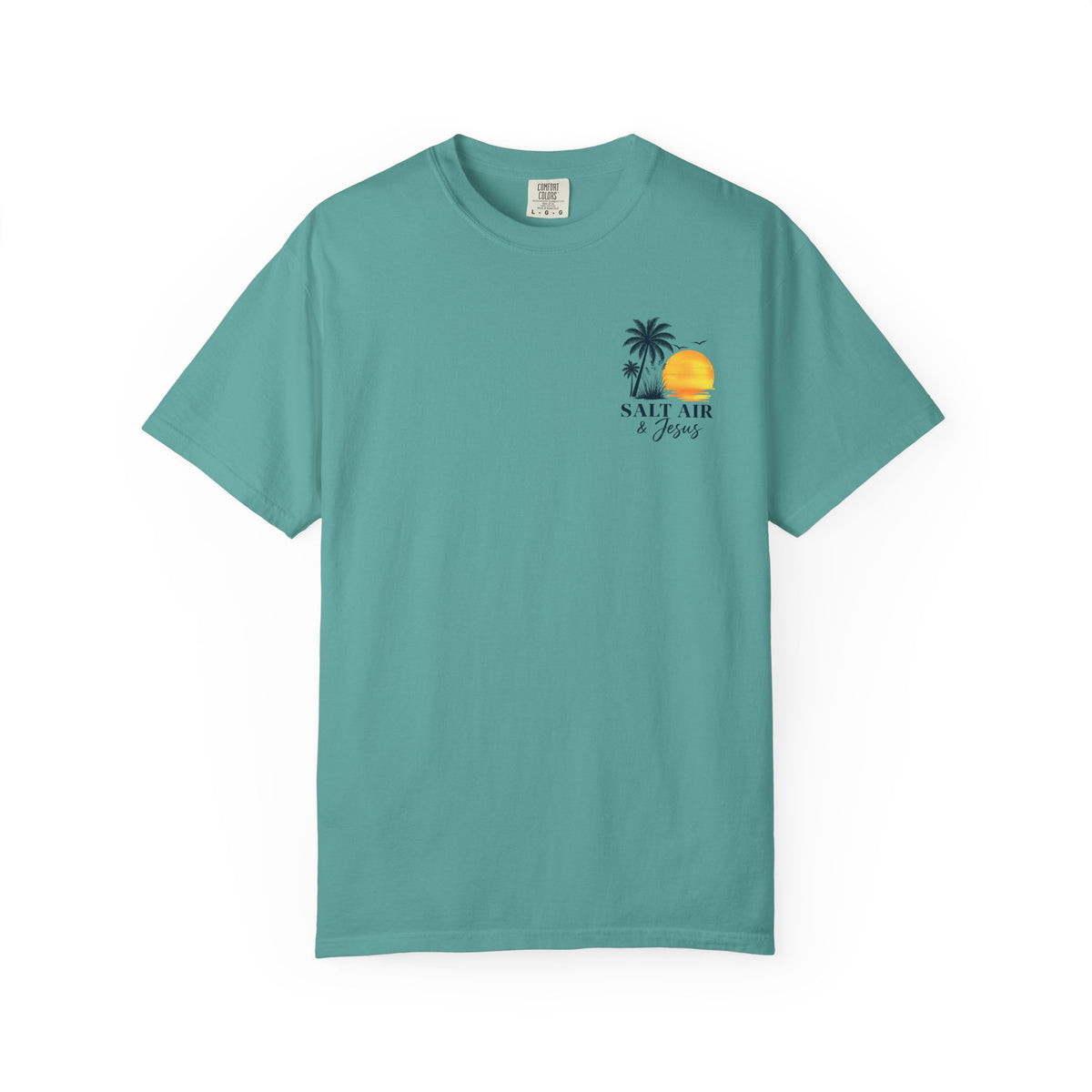 Salt Air & Jesus™ Coastal Faith Comfort Colors Tee | Christian Beach Shirt | Salty Hair Steady Faith Graphic Tee
