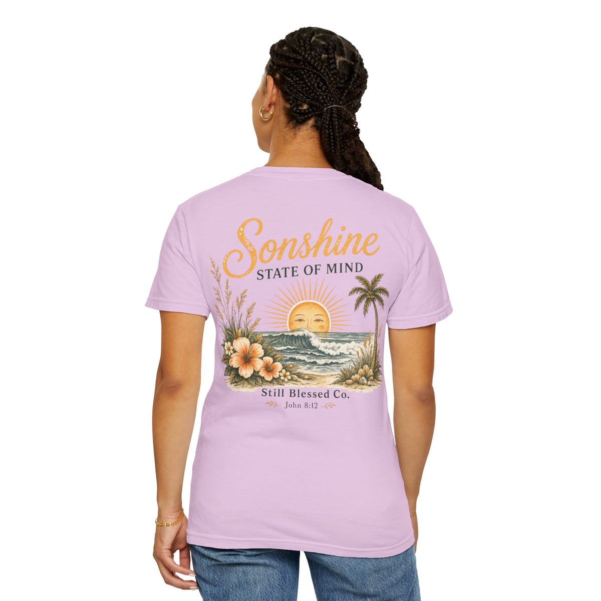Sonshine State of Mind Comfort Colors® Tee | Coastal Christian Graphic Shirt | John 8:12 | Still Blessed Co.