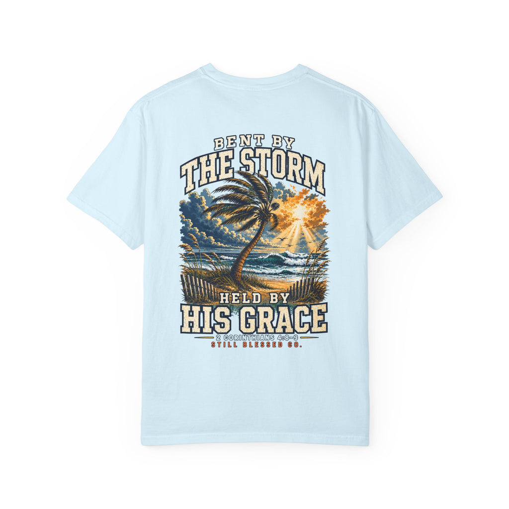Bent by the Storm, Held by His Grace Comfort Colors® Tee | Coastal Christian Shirt | Women’s Faith Graphic T-Shirt